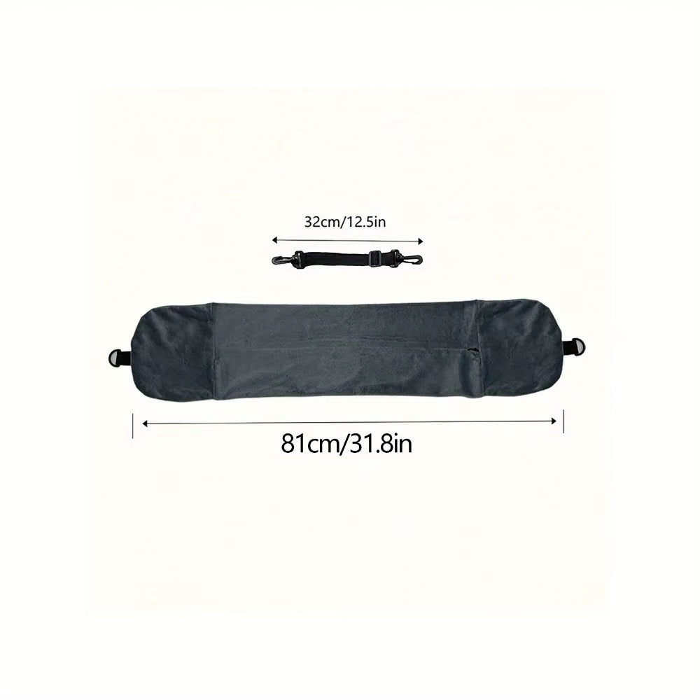 Travel Pillow with Storage Pouch, Adjustable Polyester Neck Support, Comfortable & Lightweight