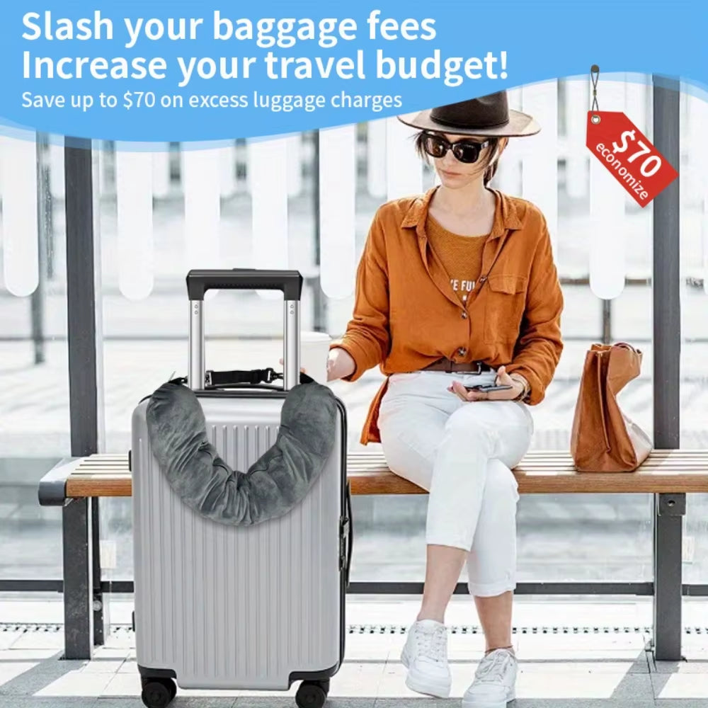 Travel Pillow with Storage Pouch, Adjustable Polyester Neck Support, Comfortable & Lightweight